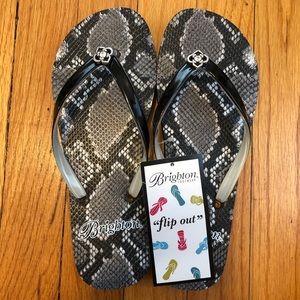 Brighton Snake Print Flip Flops Size 7